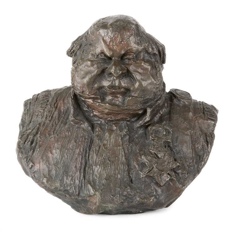 Lot image - Honore Daumier French, 1808-1879 Bust of Hippolyte-Abraham Dubois (1808-1879), known as Le Gros, gras... et satisfait