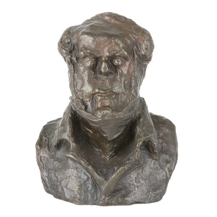 Lot image - Honore Daumier French, 1808-1879 Bust of Jean Vatout (1791-1848), known as LEntete