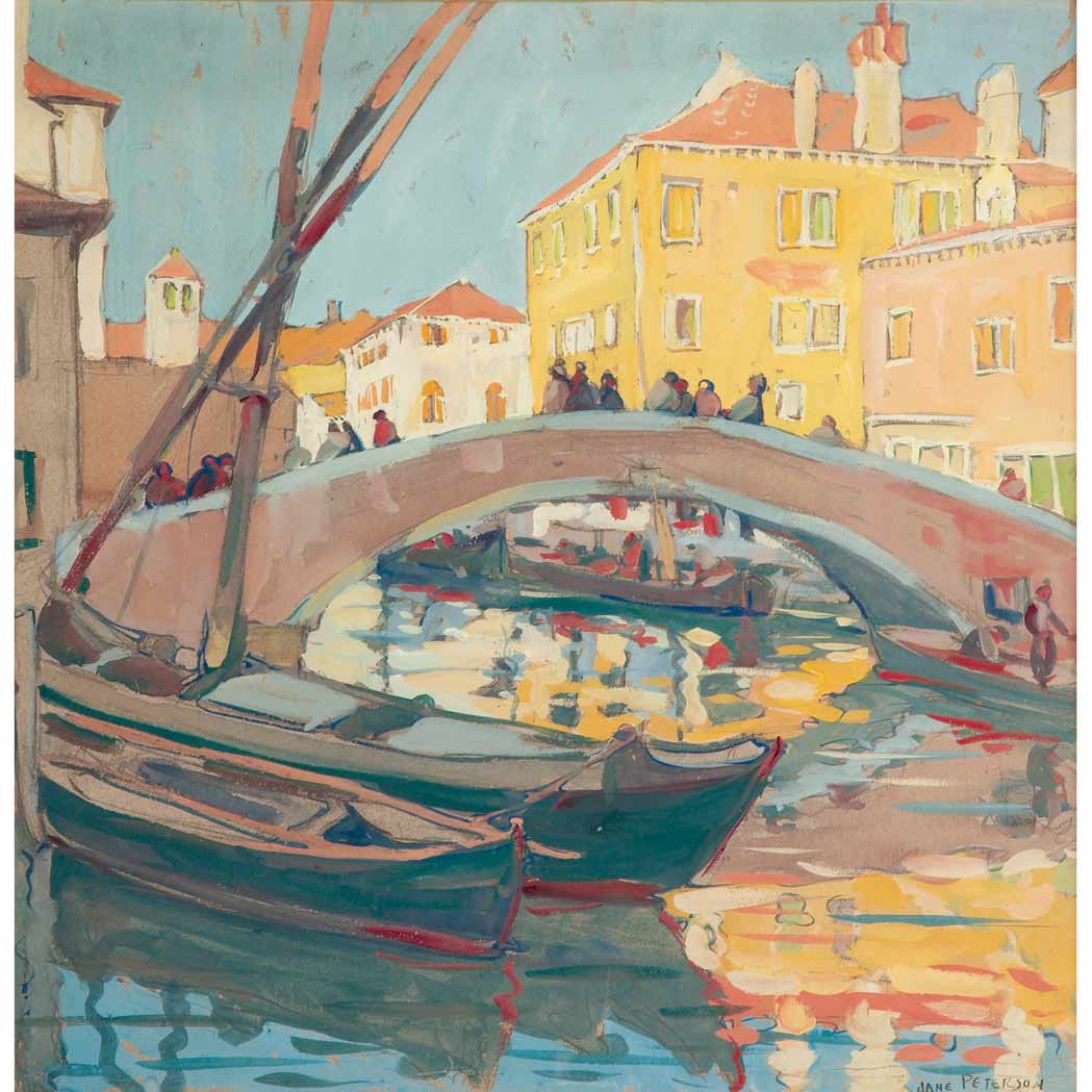 Lot image - Jane Peterson American, 1876-1965 Venice-Late Afternoon