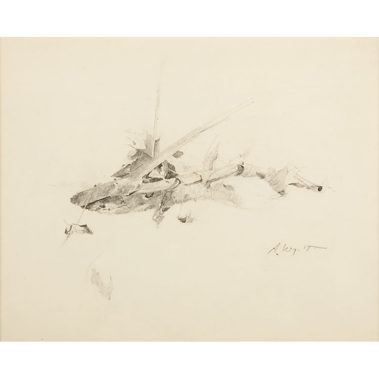 Lot image - Andrew Newell Wyeth American, 1917-2009 Broken Branch in the Snow, 1970