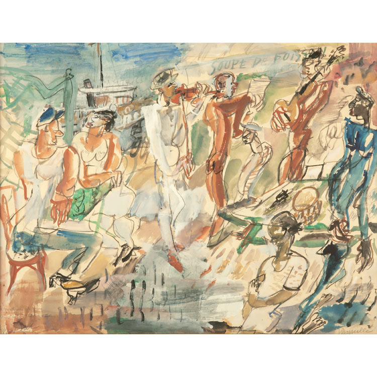 Lot image - Gen Paul French, 1895-1975 Marseille, Les Musiciens, 1932