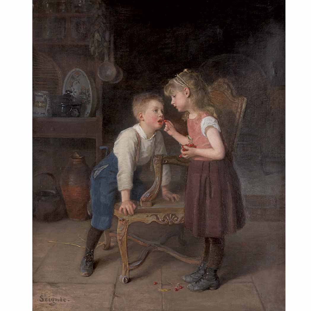 Lot image - Paul Seignac French, 1826-1904 Fed Cherries