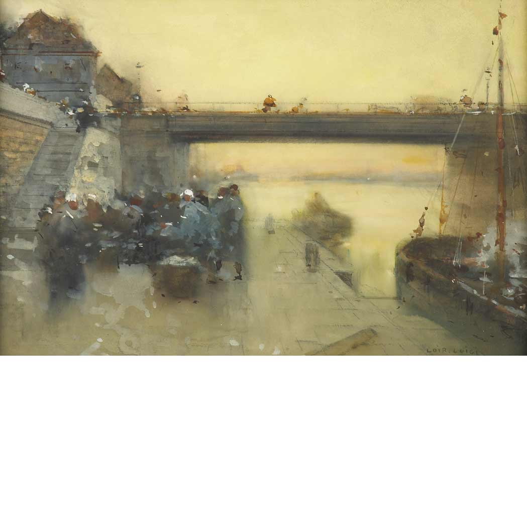 Lot image - Luigi Loir French, 1845-1916 Return of the Fisherman to Boulogne, circa 1880