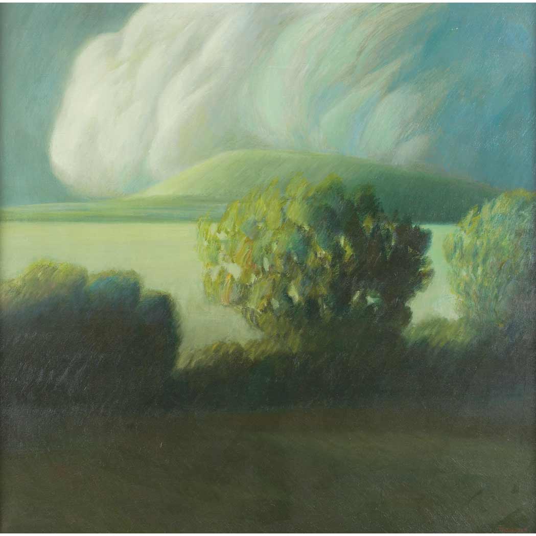 Lot image - Robert Kipniss American, b. 1931 Landscape with Cloud