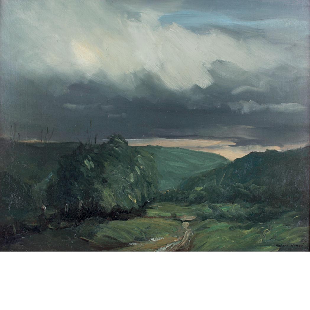 Lot image - Robert Henri American, 1865-1929 Storm Weather - Wyoming Valley (In the Wyoming Valley), circa 1902-3