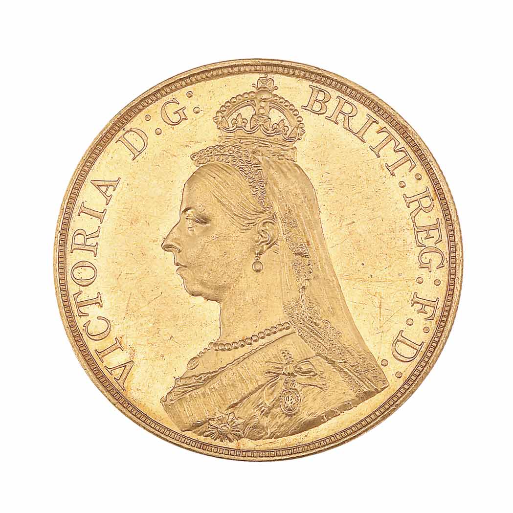 Lot image - Great Britain, 1887 5 Pounds, Fr. 390