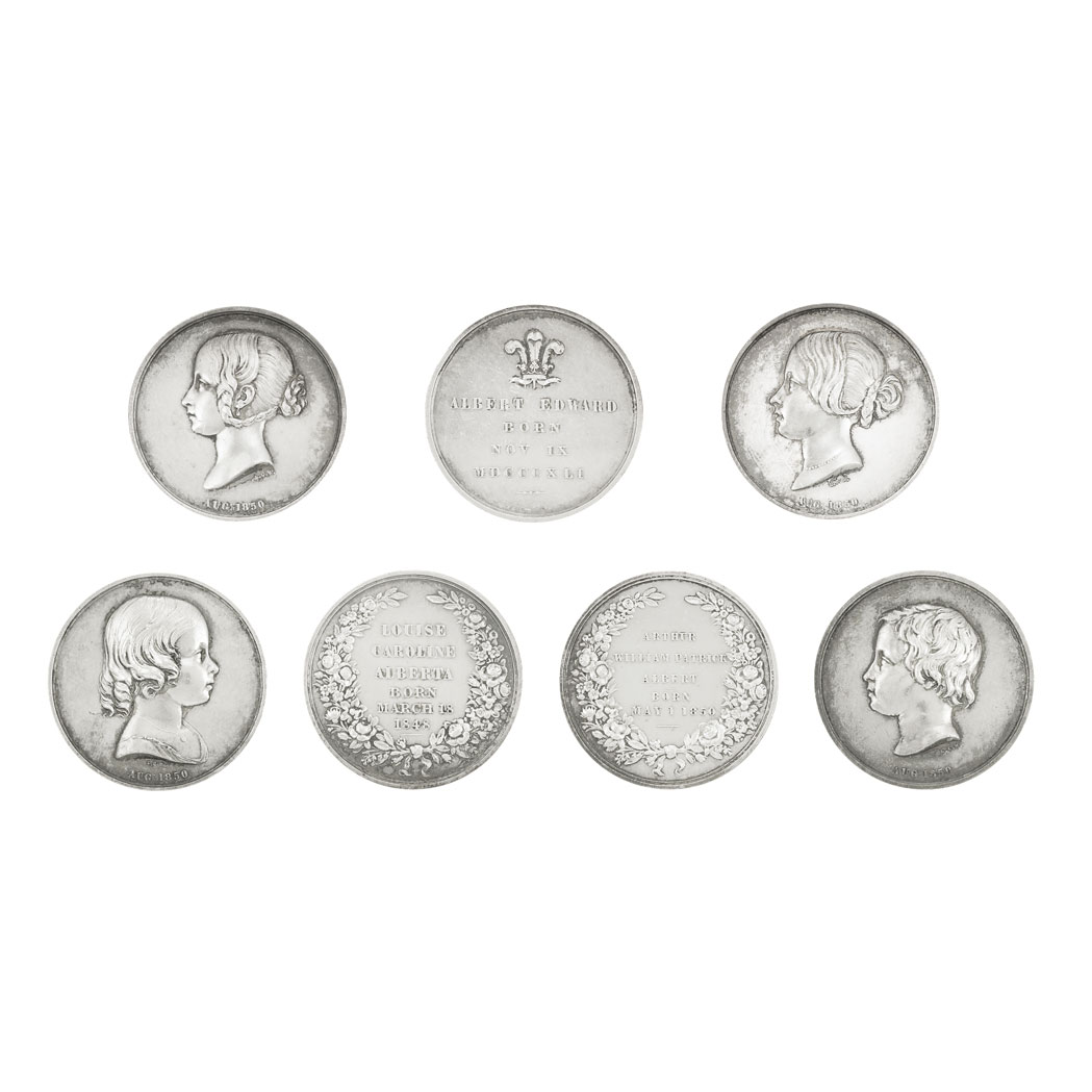 Lot image - Great Britain, Set of Seven Commemorative Silver Medallions