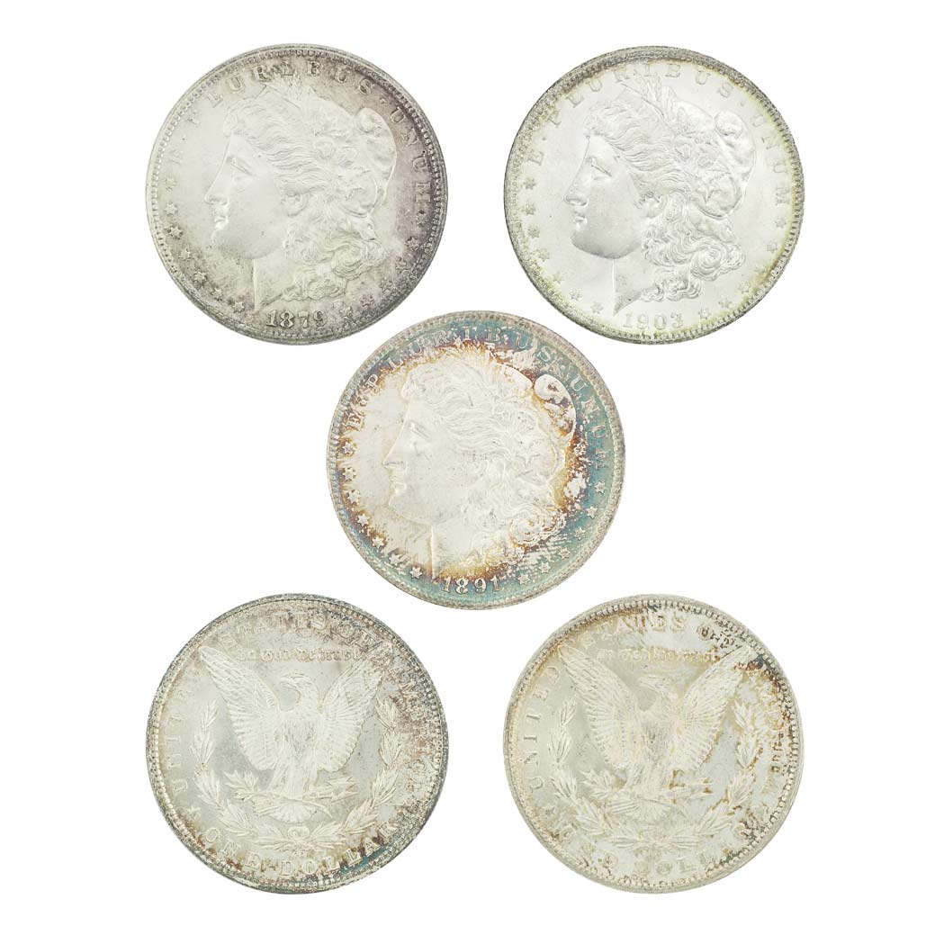 Lot image - Group of Fifty-One Morgan Dollars