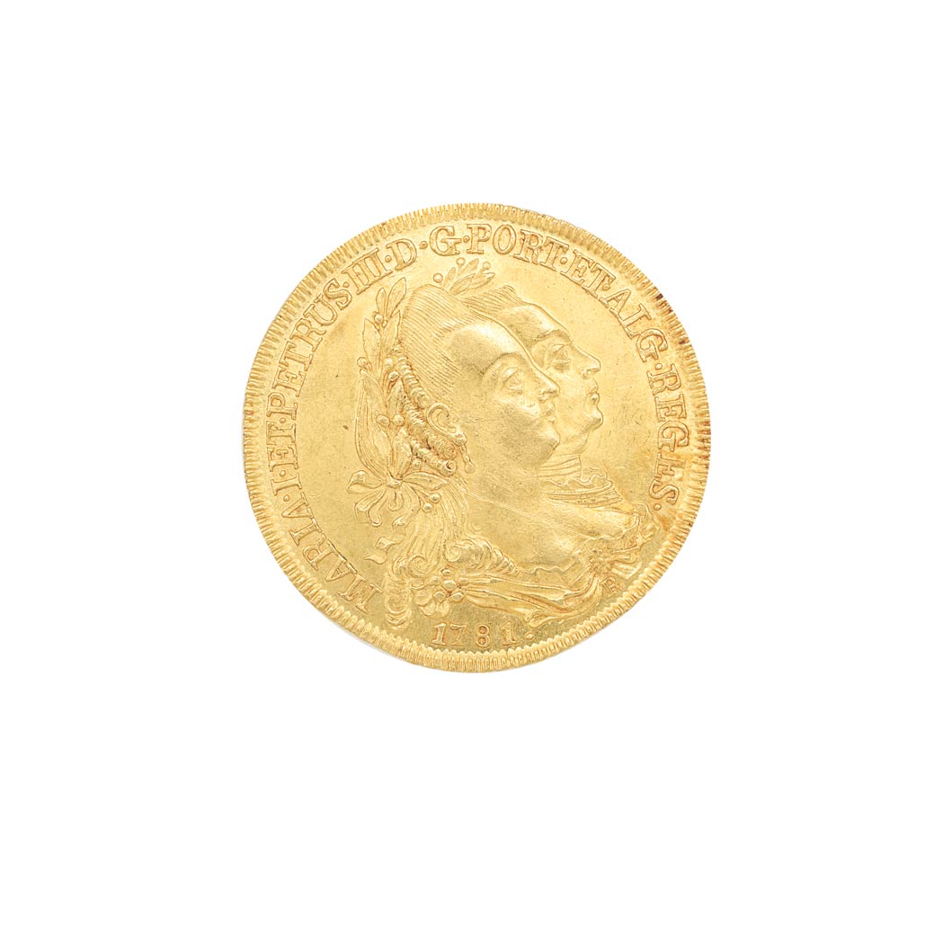 Lot image - Brazil, Maria I and Peter III, 1777-1786, 6,400 Reis, Fr. 76