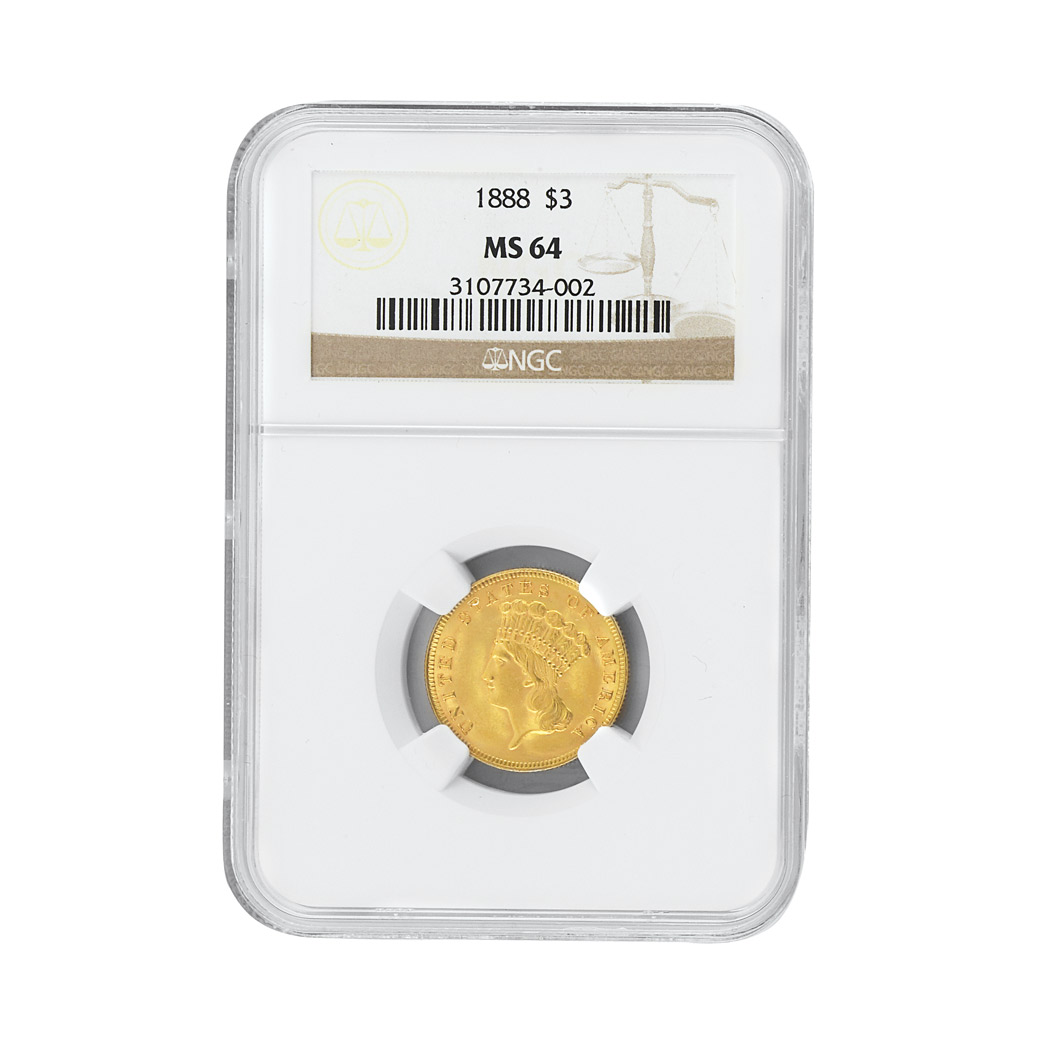 Lot image - 1888 $3 Princess