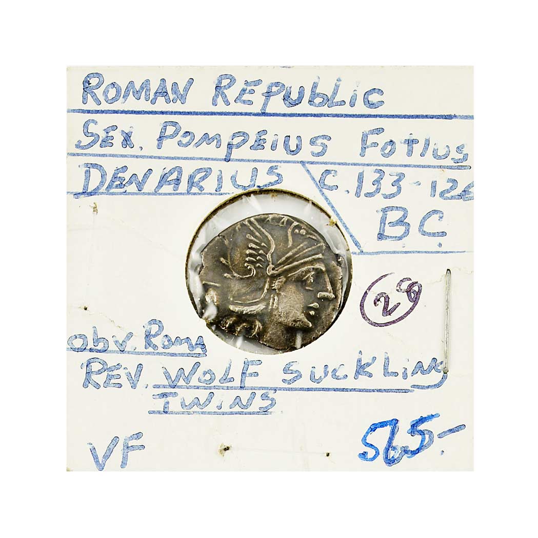 Lot image - Roman Republic, Silver Denarius, Pompeius Fotius, 133-126 B.C.