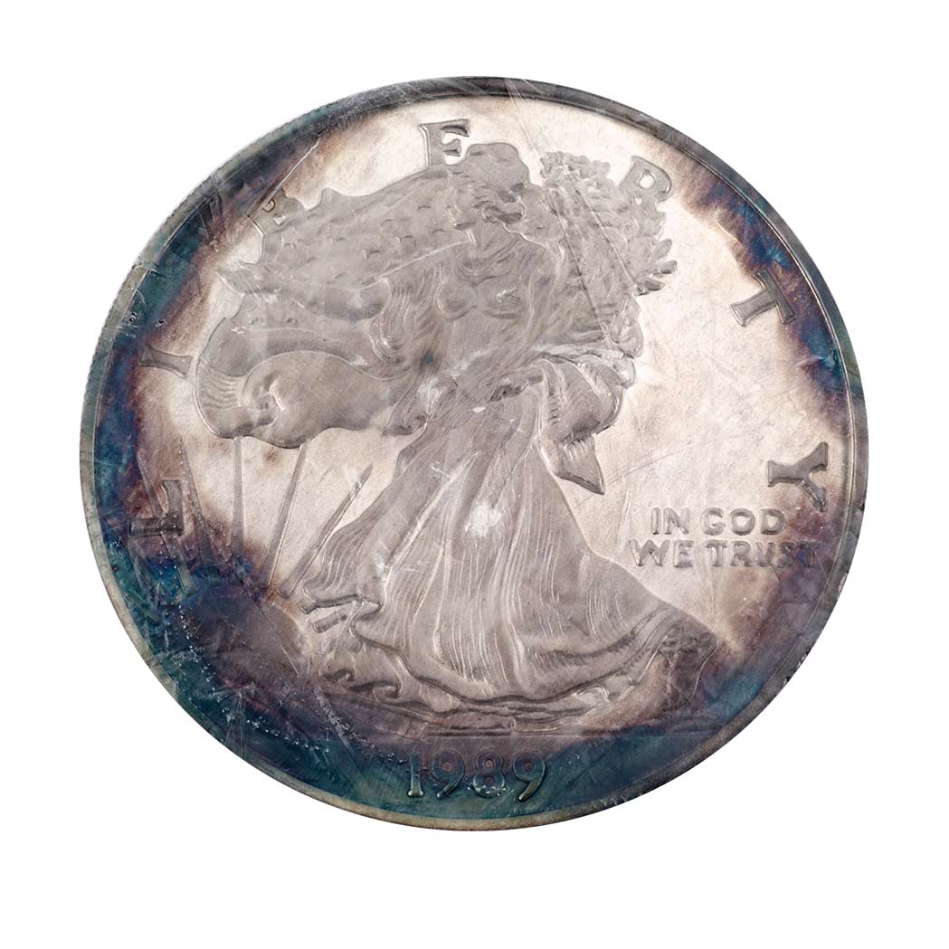 Lot image - Five Giant Silver Eagle Proofs