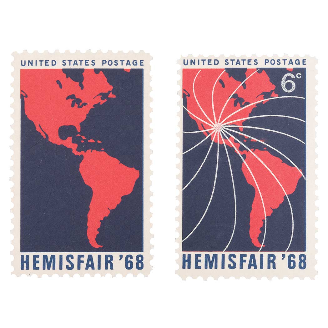 Lot image - 1968 6c. Hemisfair WHITE OMITTED, Scott No. 1340 a