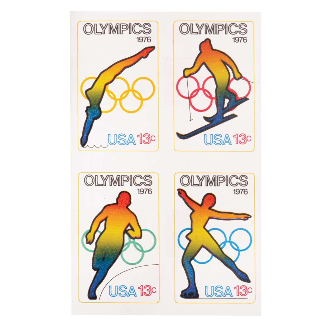 Lot image - 1976 13c. Olympics IMPERFORATE Block of Four, Scott No. 1695-98 b