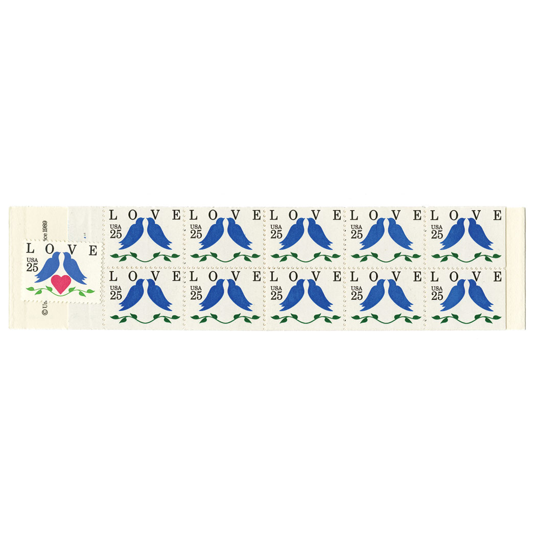 Lot image - 1990 23c. Love, BRIGHT PINK OMITTED, Scott No. 2441 c