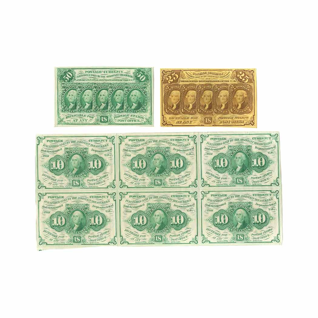 Lot image - Postage Currency of 1862, Scott No. PC 5-8