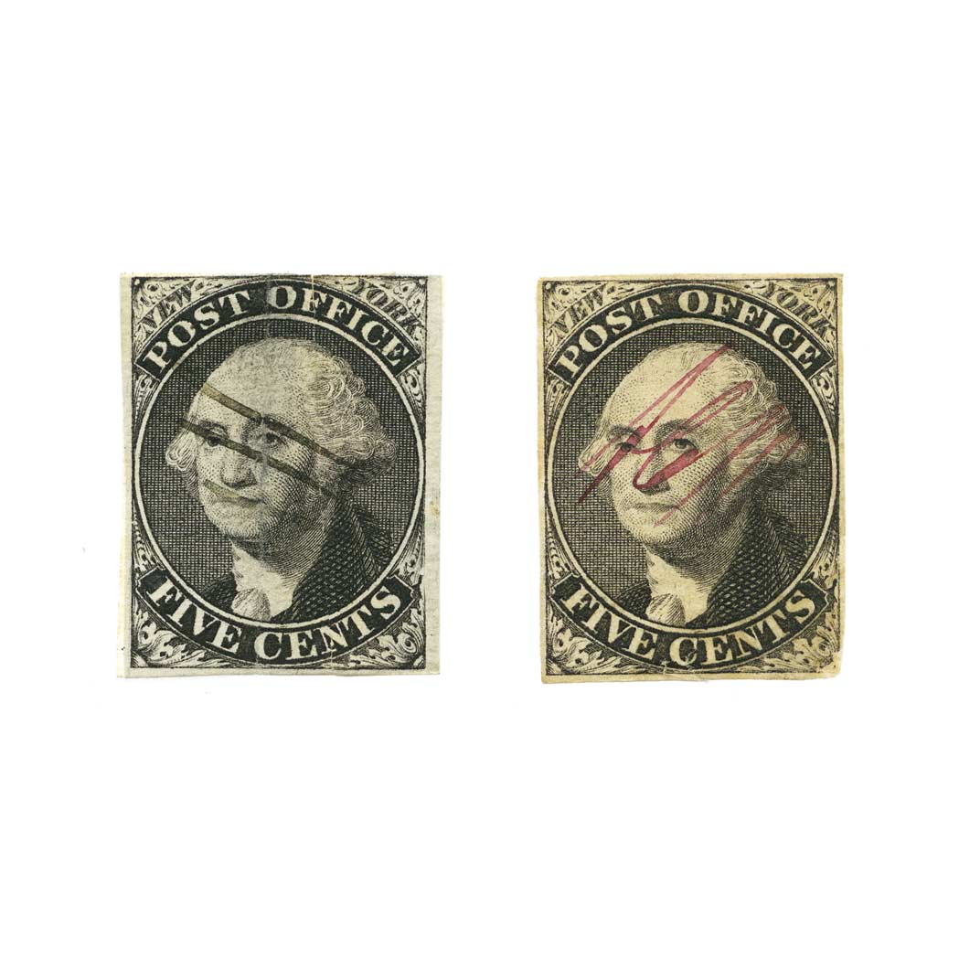 Lot image - Postmaster Provisionals, New York, NY, Scott No. 9X1, 9X1a