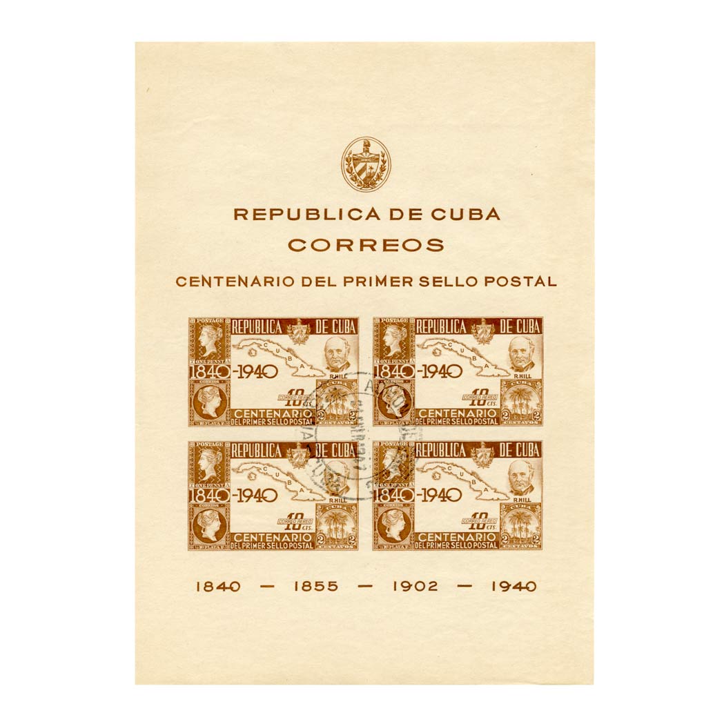 Lot image - Cuba, 1940 Postal Centenary Souvenir Sheet