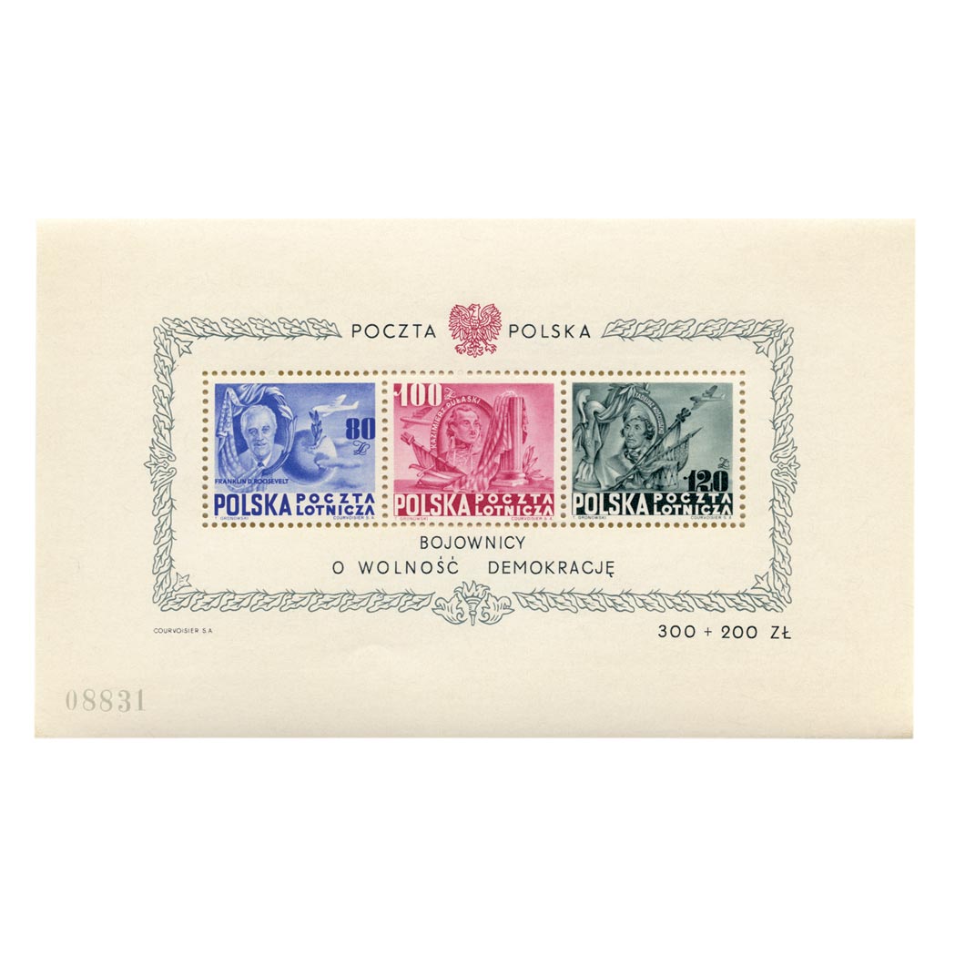 Lot image - Poland 1948 Roosevelt Souvenir Sheet