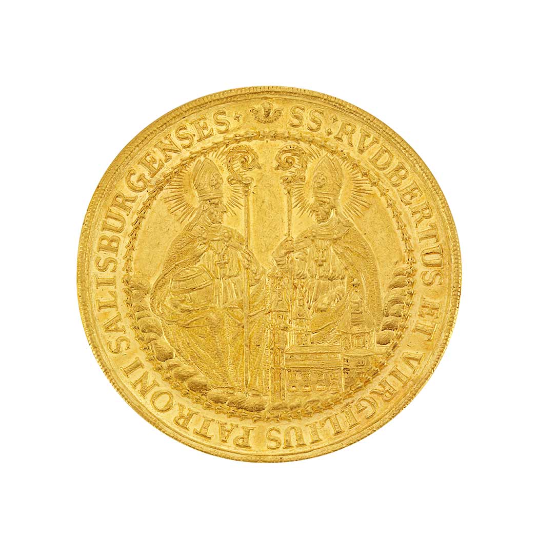 Lot image - Austria-Salzburg, Franz Anton von Harrach, 1709 25 Ducats, Fr. 838