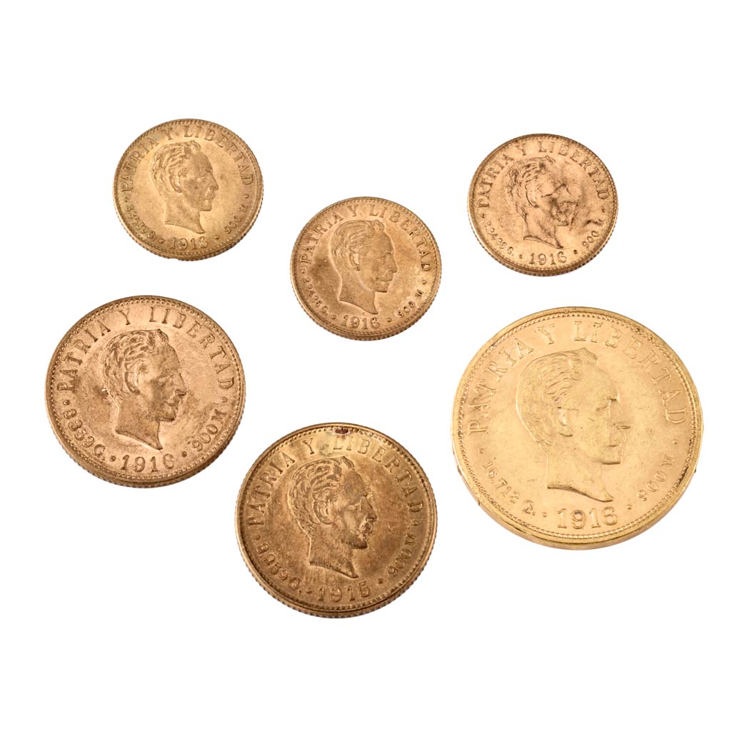Lot image - Cuba, 1915 to 1916, 2, 5 and 10 Pesos, Fr. 3,4,6