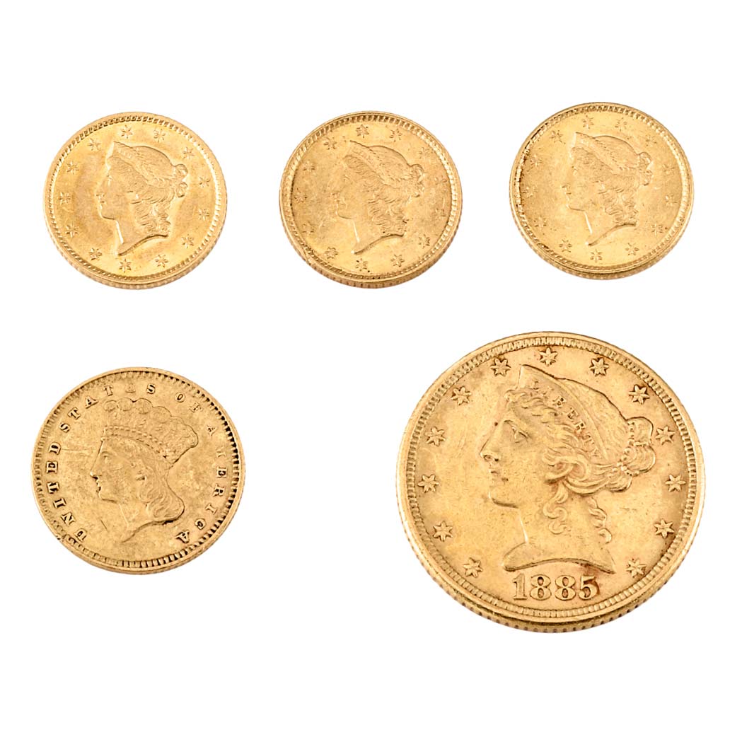 Lot image - $1 and $5 Gold Coin Group