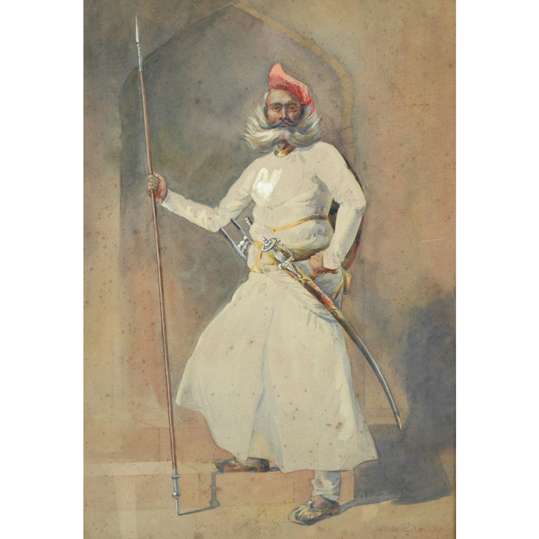 Lot image - Alfred Crowdy Lovett British, 1862-1919 Portrait of a Turkish Soldier
