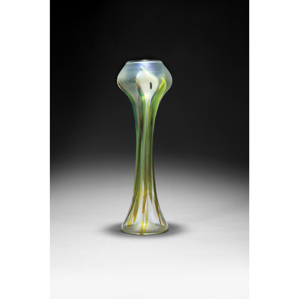 Lot image - Tiffany Studios Favrile Glass Calla Lily Paperweight Vase