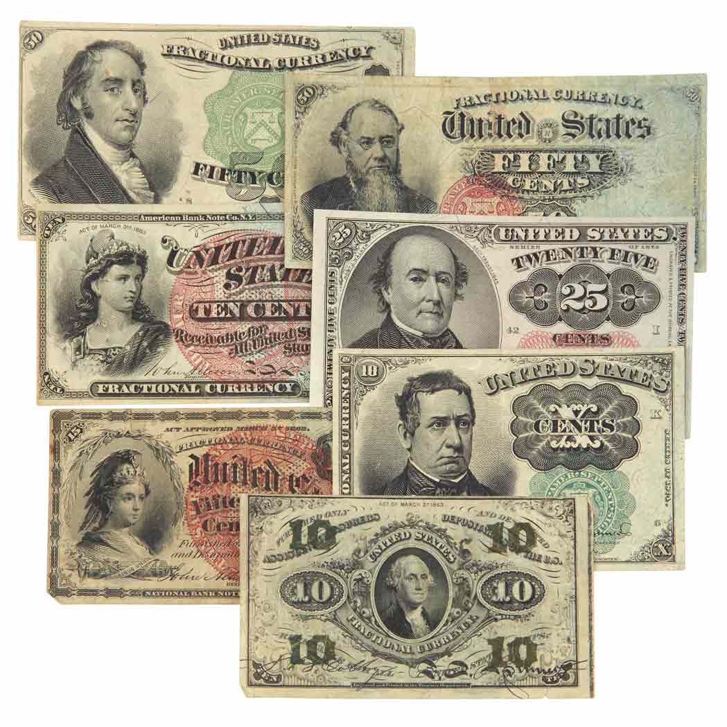 Lot image - United States Fractional Currency Group