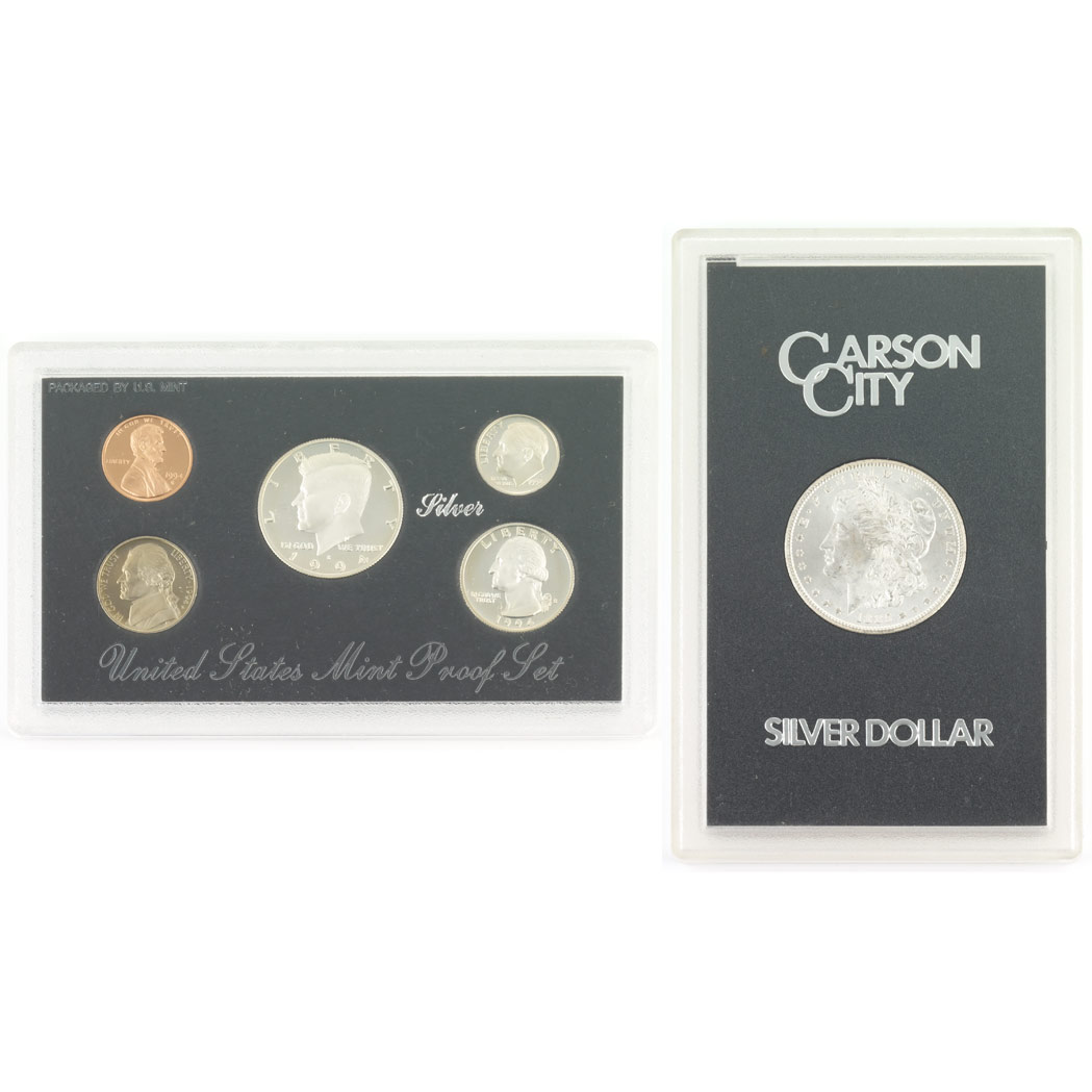 Lot image - United States, 1885 CC Morgan and 6 Modern Proof Sets