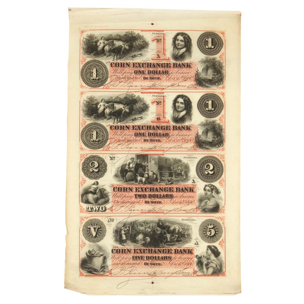 Lot image - Nebraska, De Soto Corn Exchange Bank, Obsolete Notes