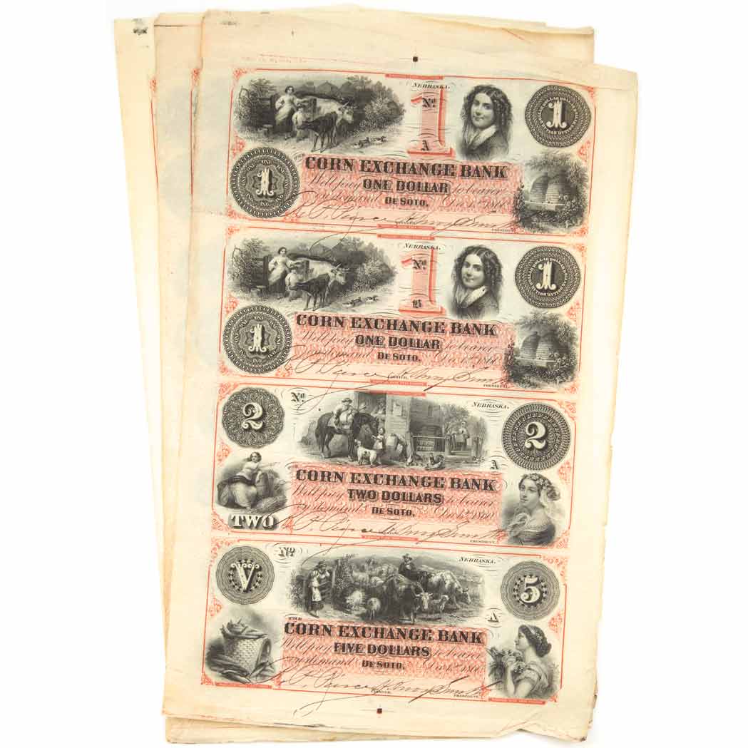 Lot image - Nebraska, De Soto Corn Exchange Bank, Obsolete Notes