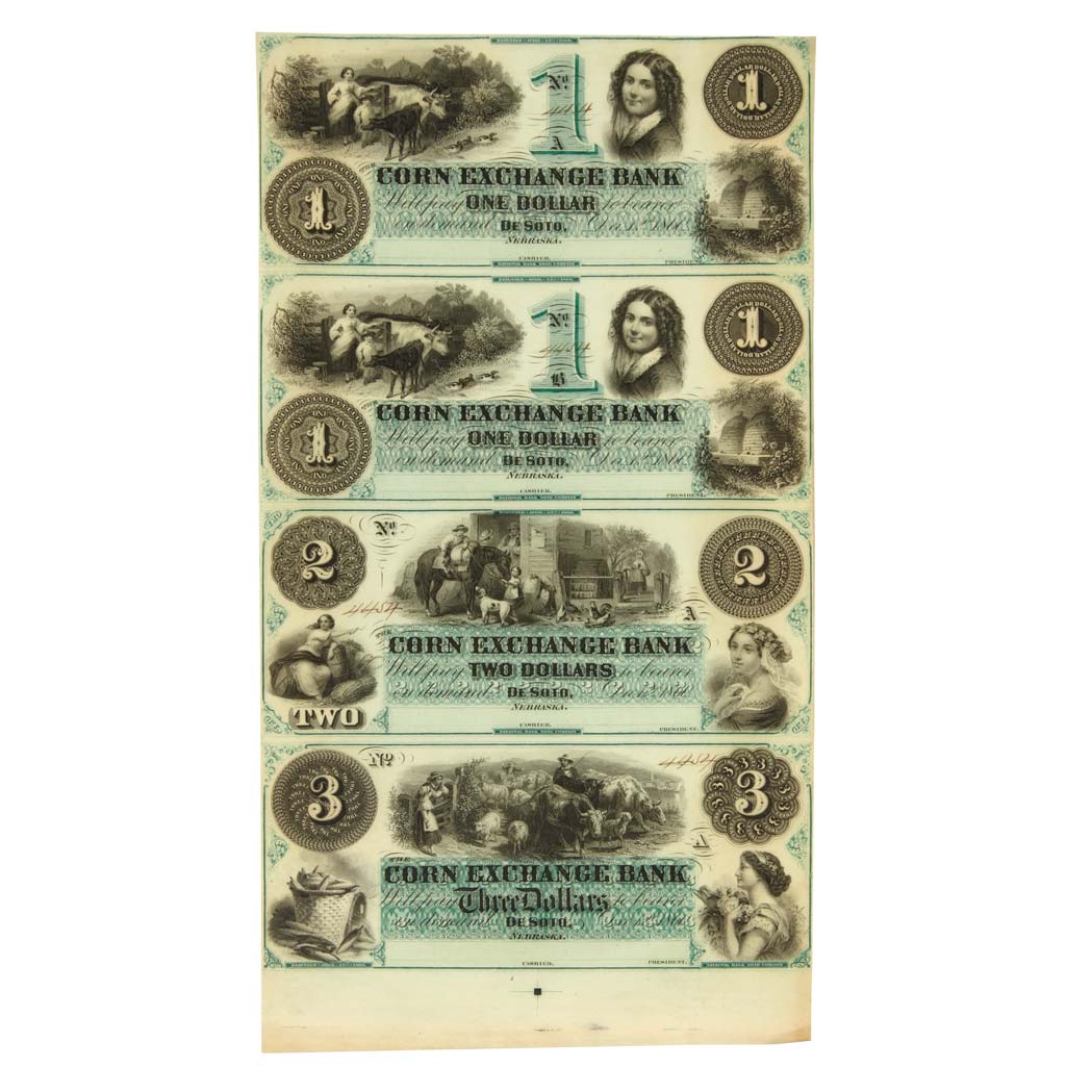 Lot image - Nebraska, De Soto Corn Exchange Bank, Obsolete Notes