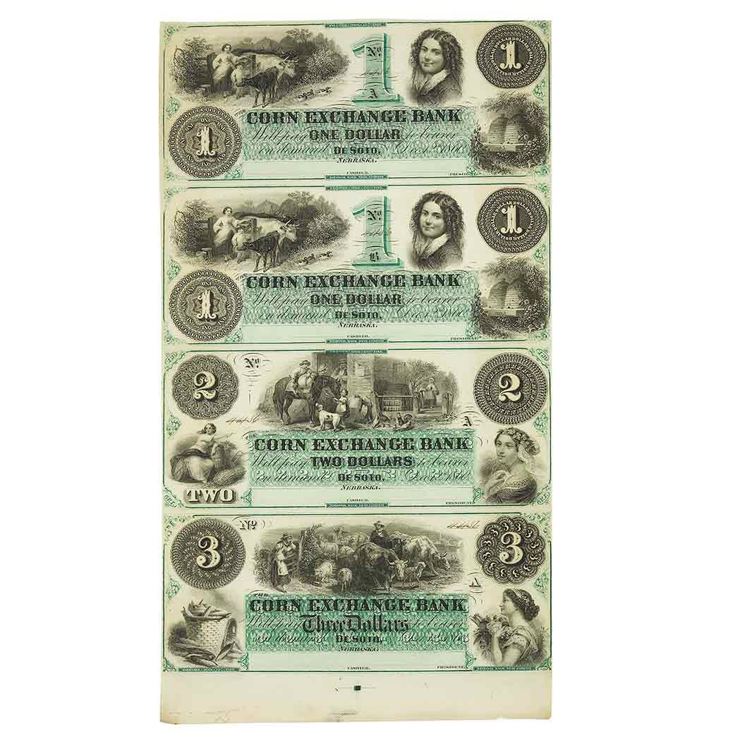 Lot image - Nebraska, De Soto Corn Exchange Bank, Obsolete Notes
