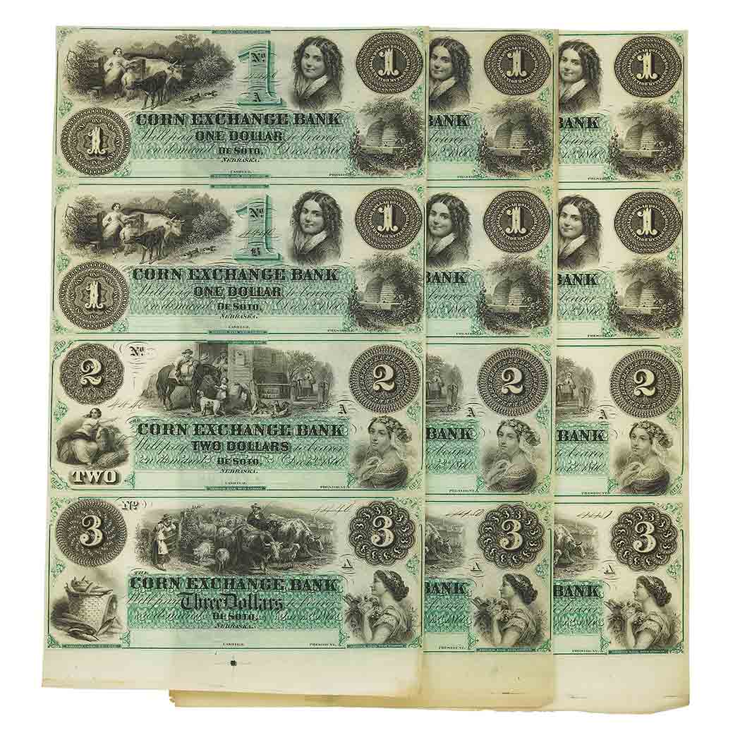 Lot image - Nebraska, De Soto Corn Exchange Bank, Obsolete Notes