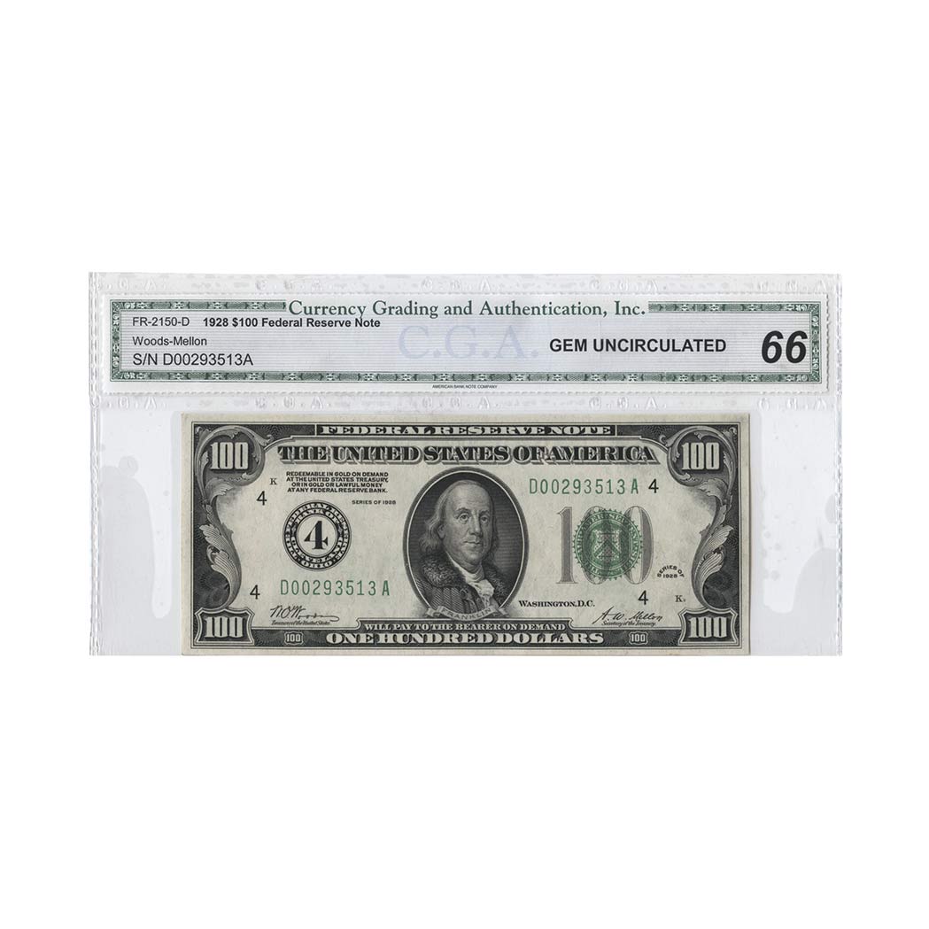 Lot image - U.S. Bank Note, $100 1928 Federal Reserve Note, Fr. 2150 D
