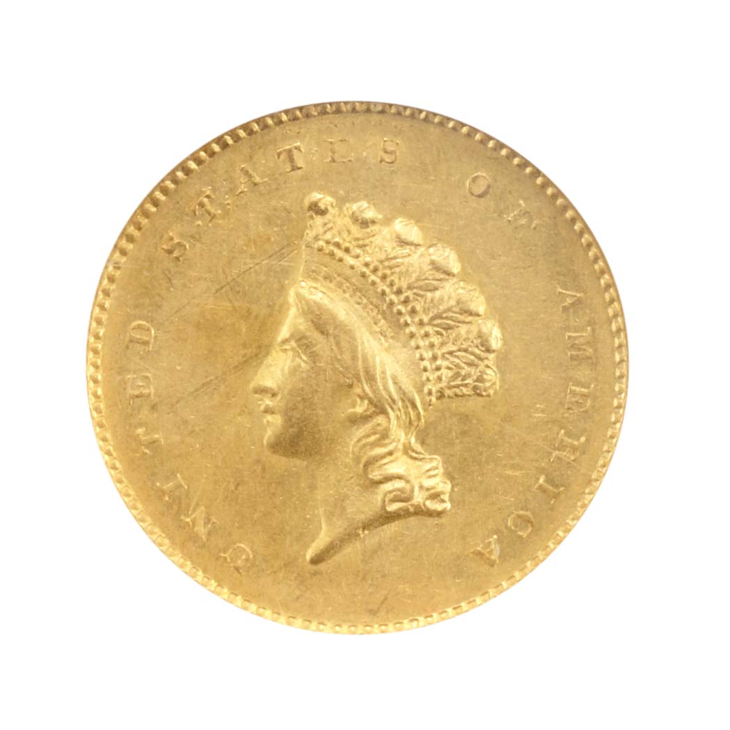 Lot image - United States, $1 1854 Indian Princess, Small Head