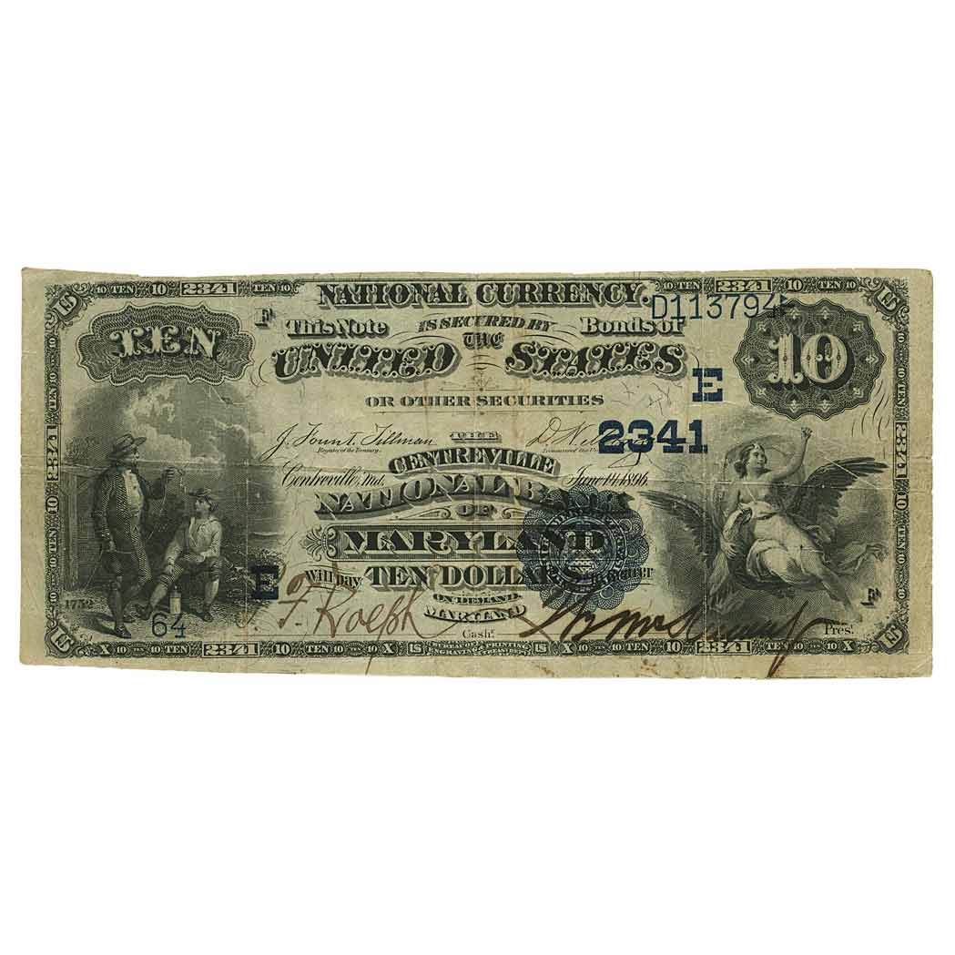 Lot image - U.S. Bank Note, $10 National Currency 1882 Date Back, Fr. 542