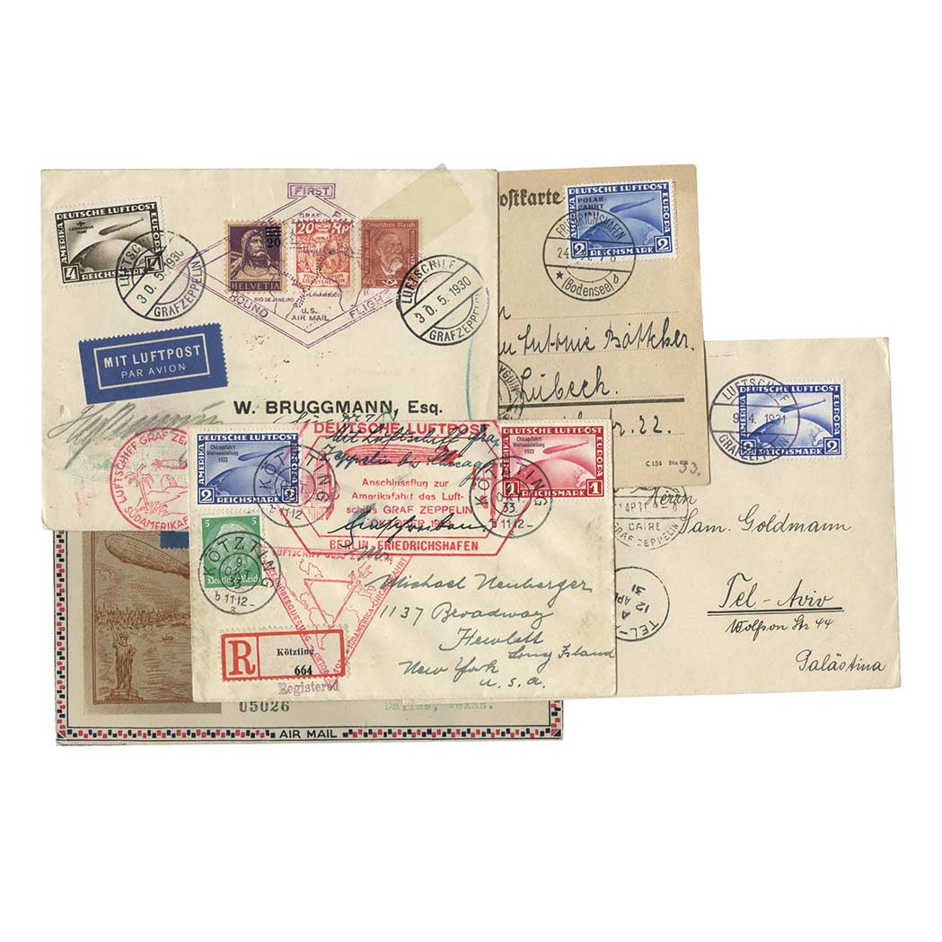 Lot image - Zeppelin Mail, Germany Seventeen Covers or Cards