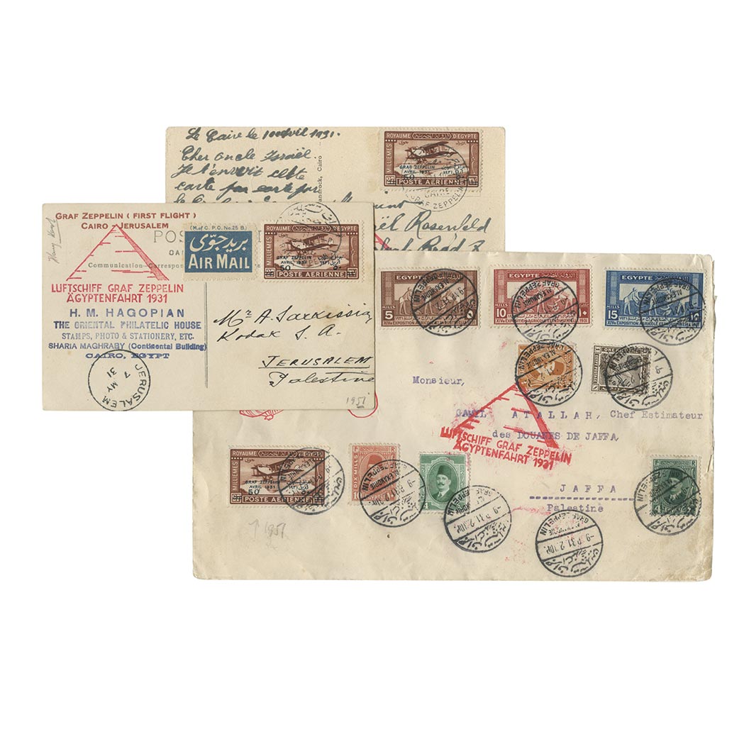 Lot image - Zeppelin Mail, Egypt Eight Covers or Cards