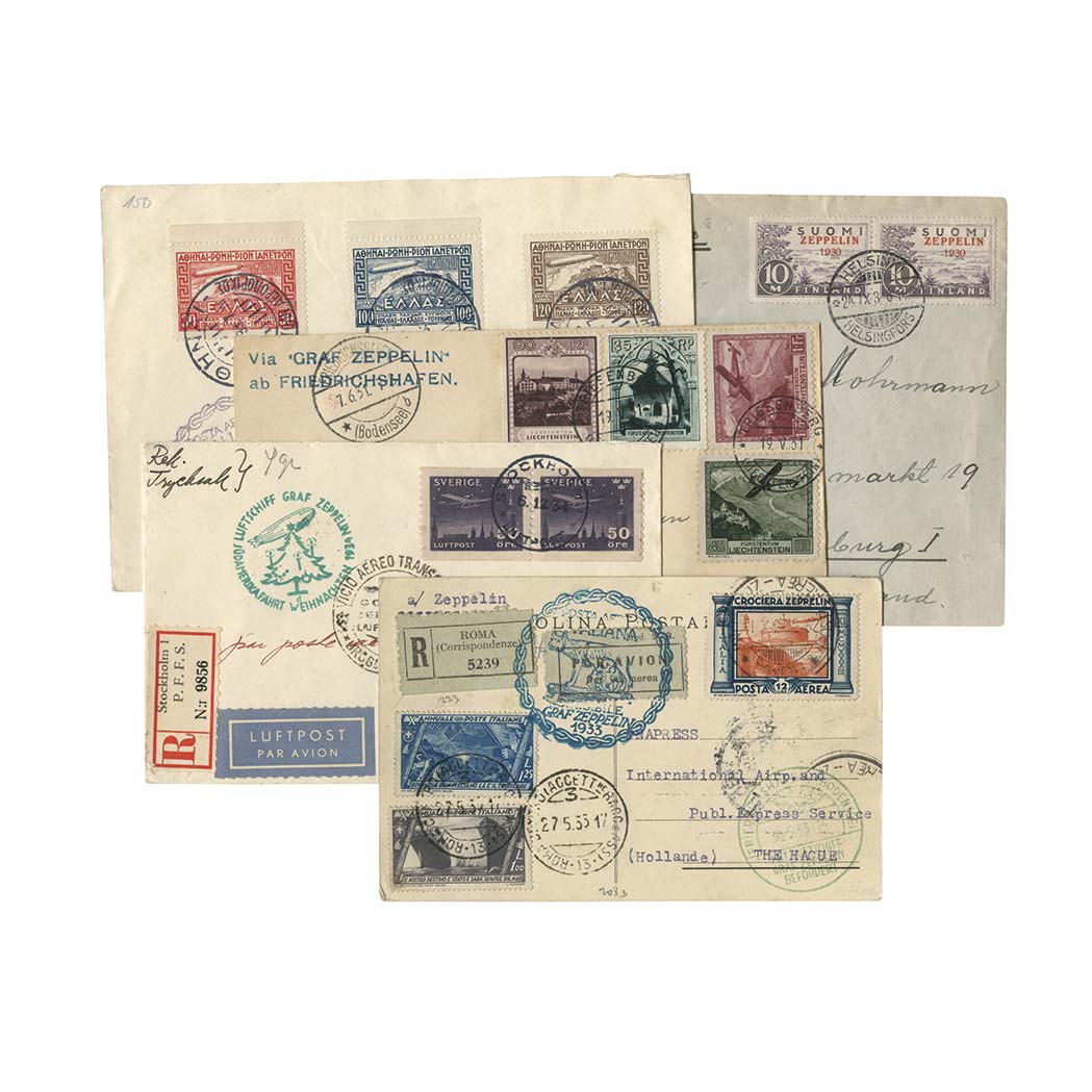 Lot image - Zeppelin Mail, Group of Ten Covers or Cards