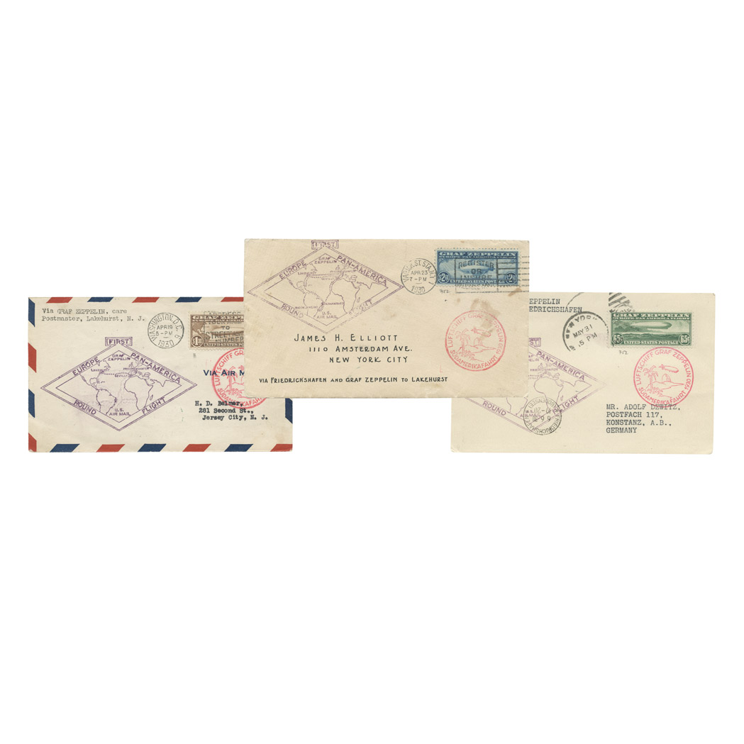 Lot image - Zeppelin Mail, United States Scott C 13-15 Group