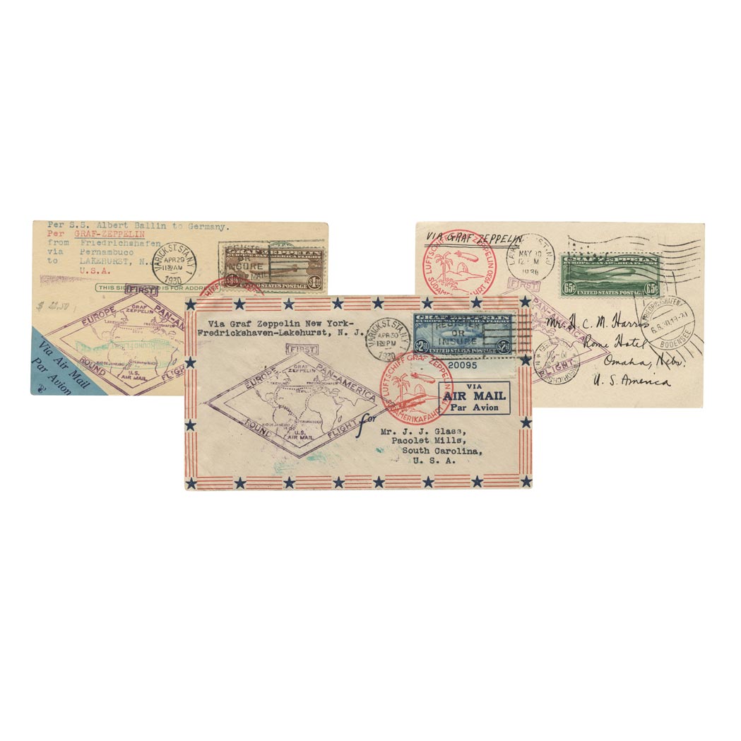 Lot image - Zeppelin Mail, United States Scott C 13-15 Group