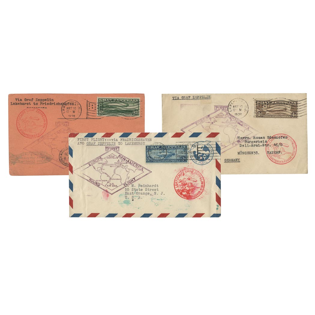 Lot image - Zeppelin Mail, United States Scott C 13-15