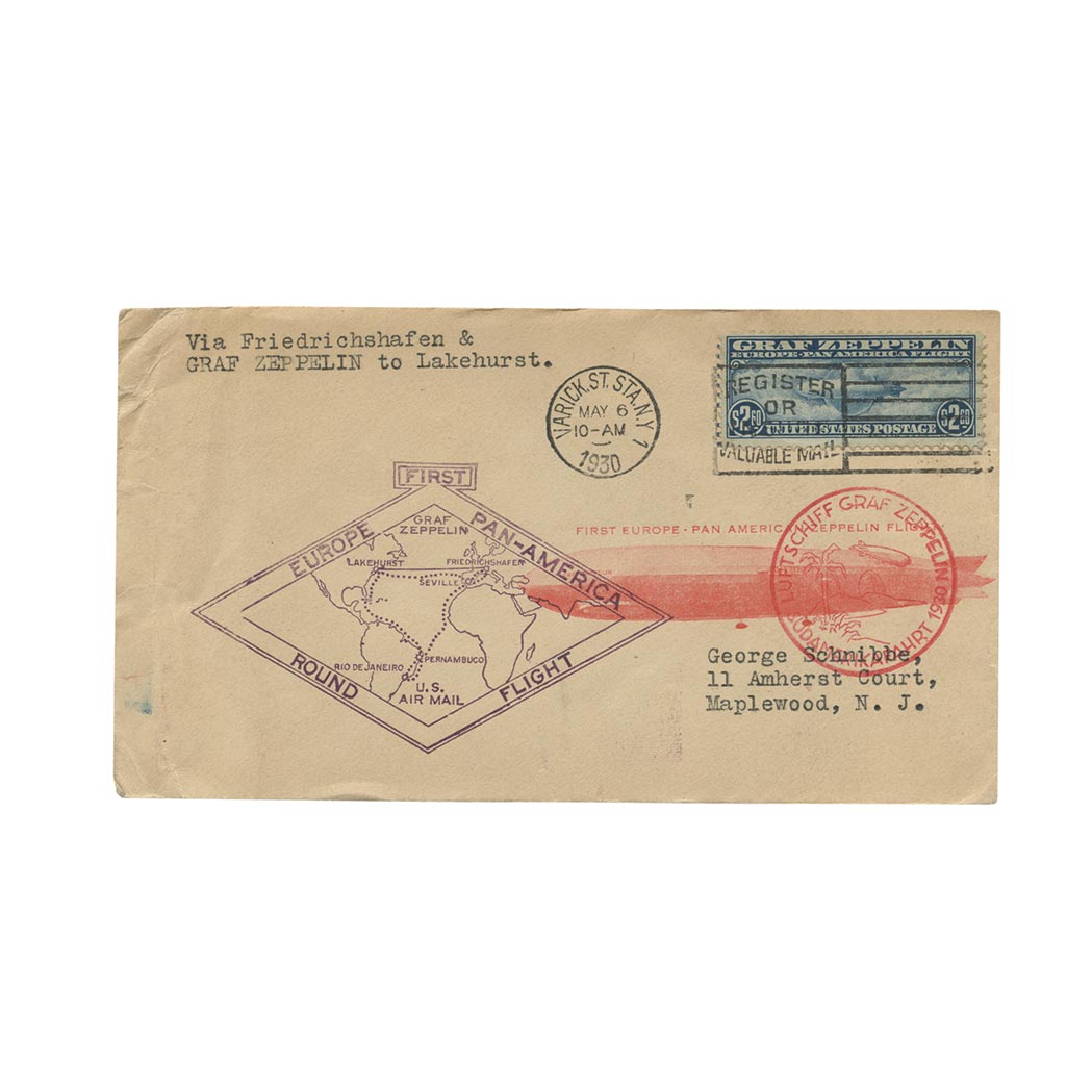 Lot image - Zeppelin Mail, United States Cover Group