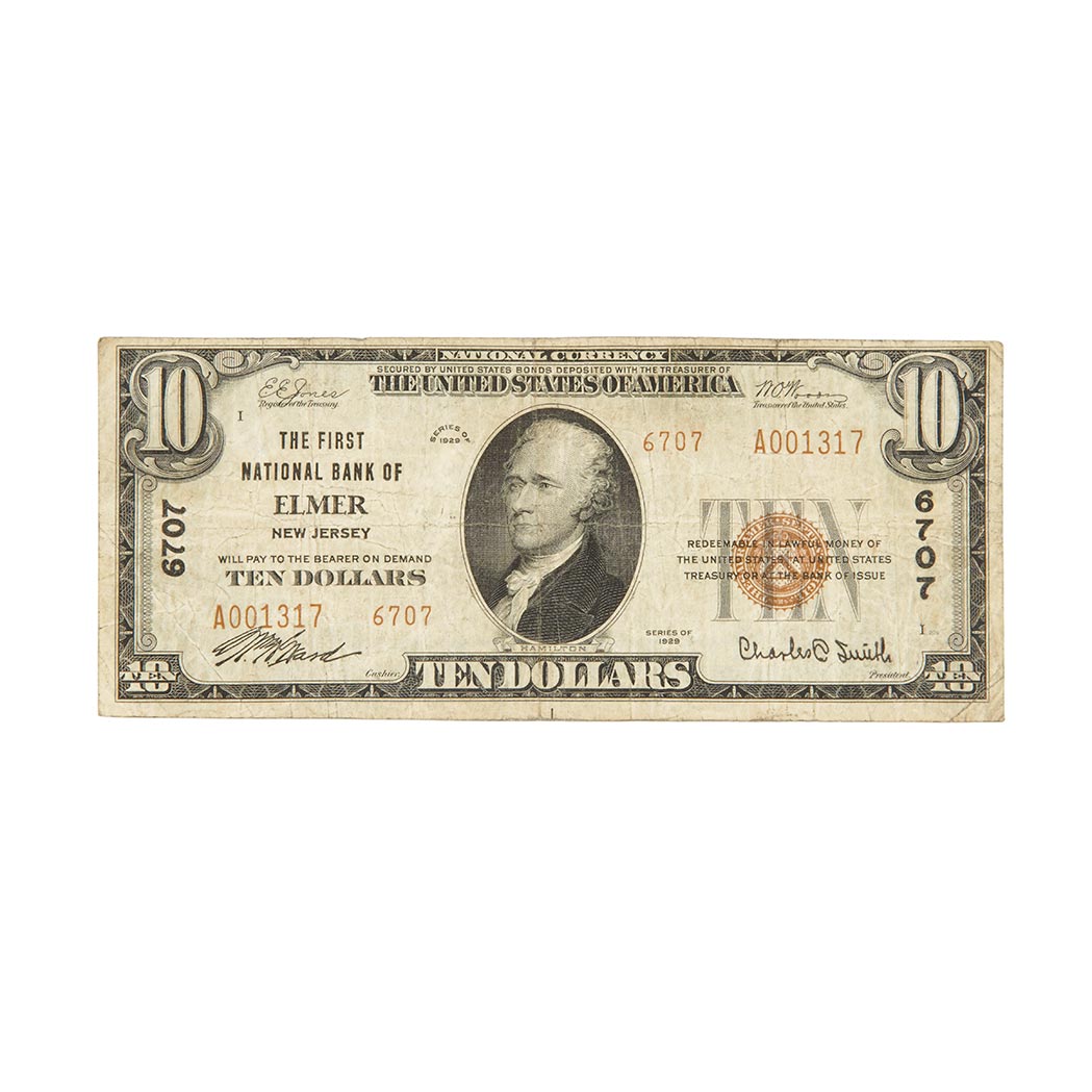 Lot image - U.S. Bank Note, $10 1929 National, Type 2, Charter #6707
