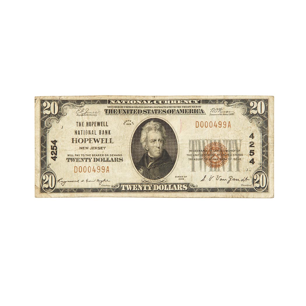 Lot image - U.S. Bank Note, $20 1929 National, Type 1, Charter #4254