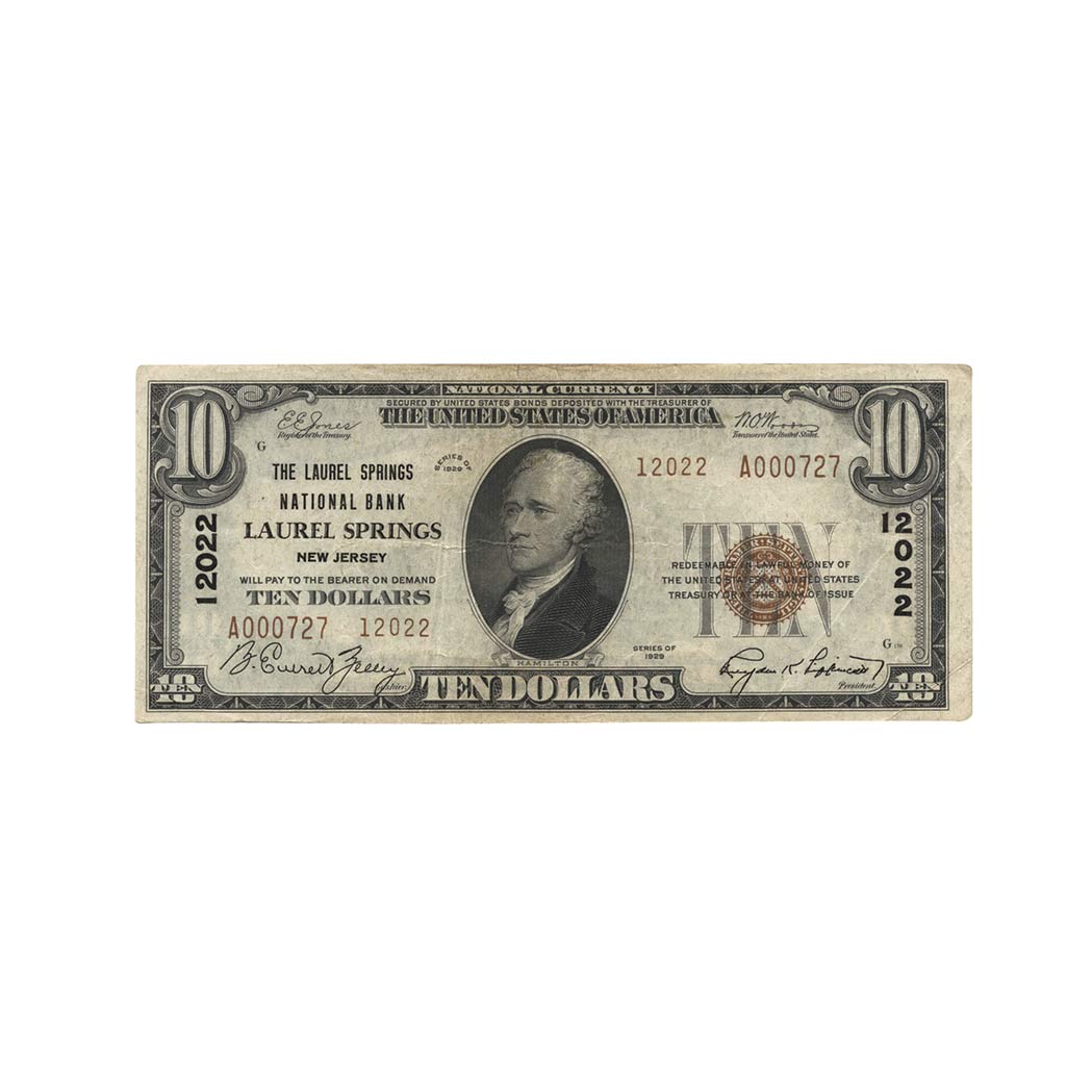 Lot image - U.S. Bank Note, $10 1929 National, Type 2, Charter #12022