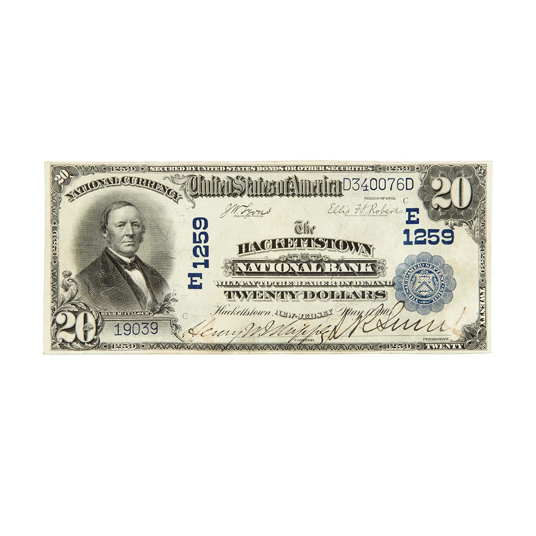 Lot image - U.S. Bank Note, $20 1902 National, Charter #1259