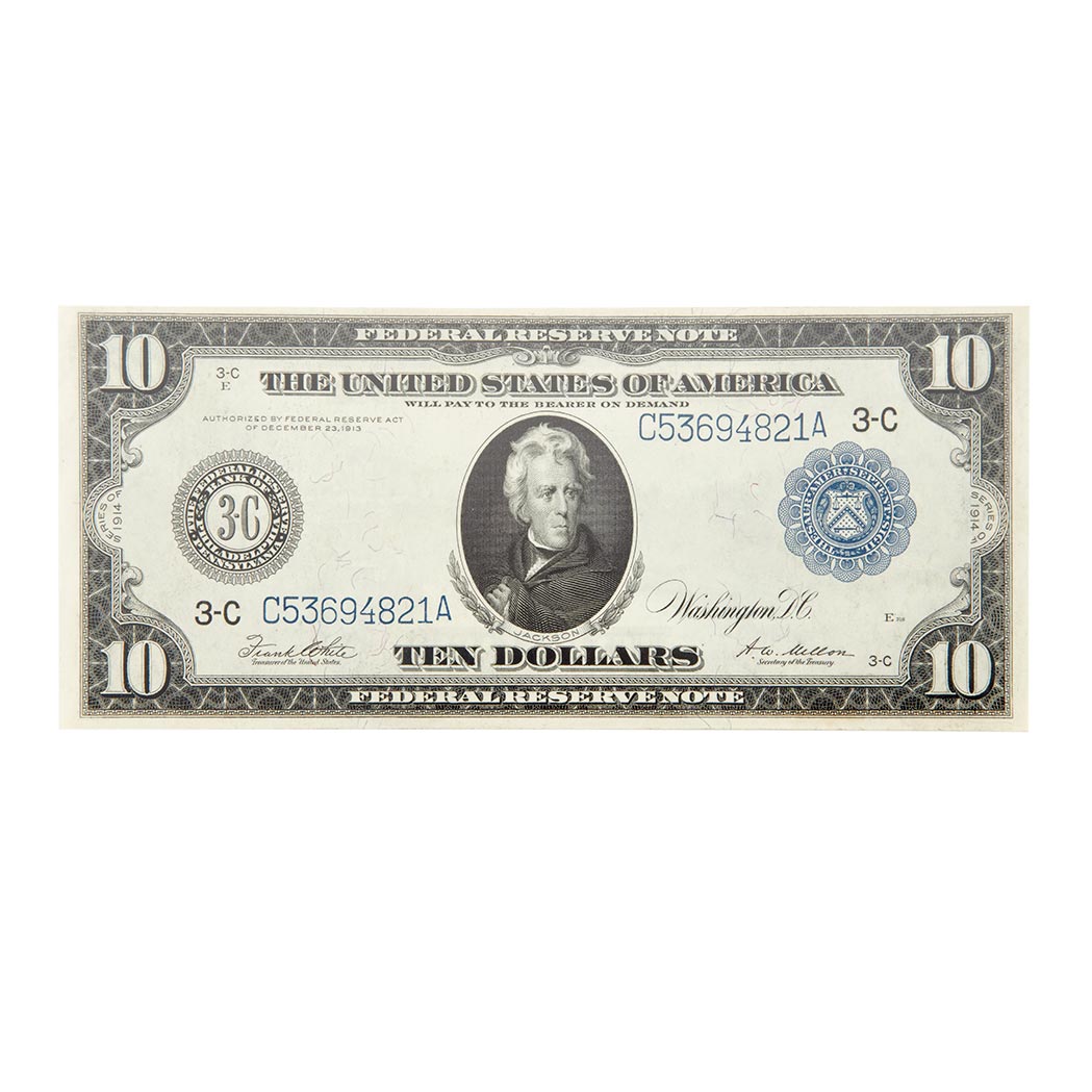 Lot image - U.S. Bank Note, $10 1914 Philadelphia Federal Reserve Note, Fr. 915a